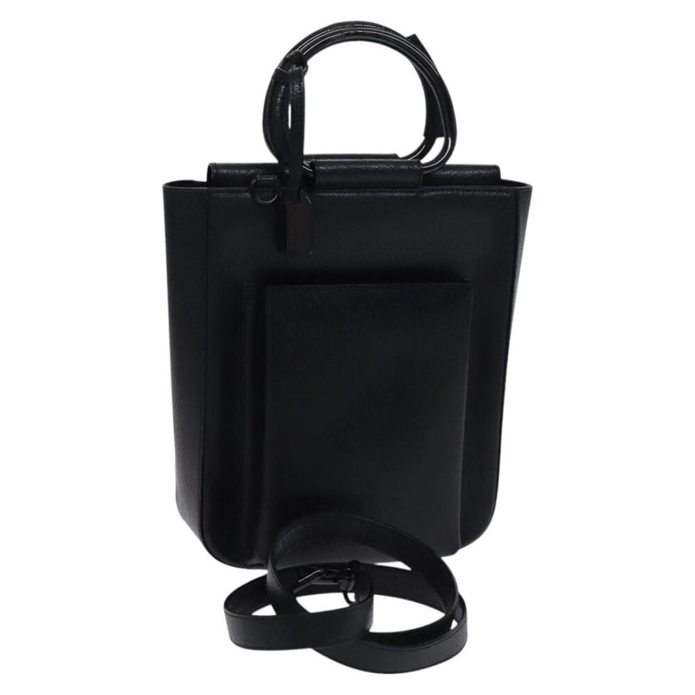 GUCCI Hand Bag Leather Black